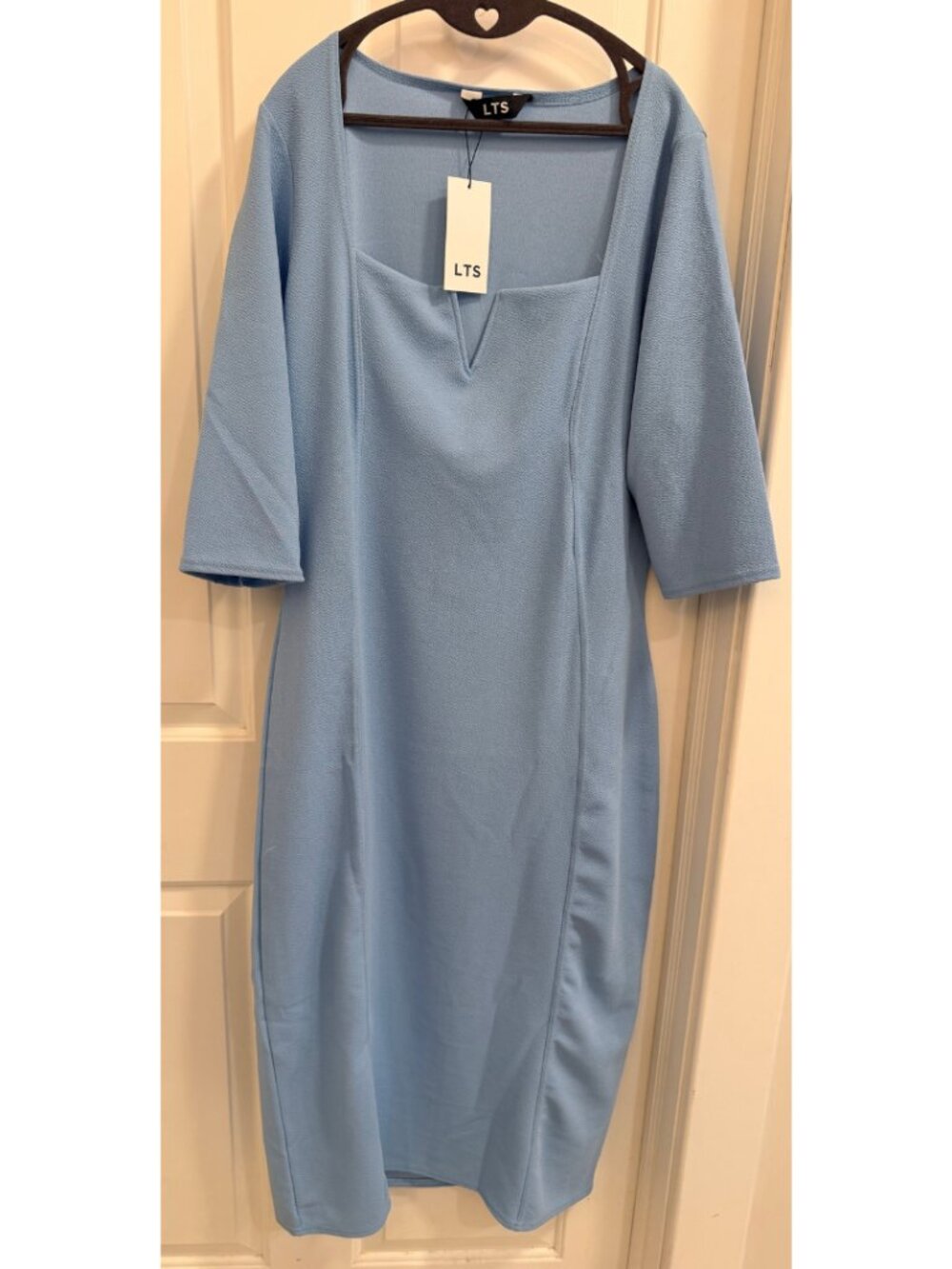 LTS Long Tall Sally Blue Textured Midi Dress NWT US 16 UK 20 Tall